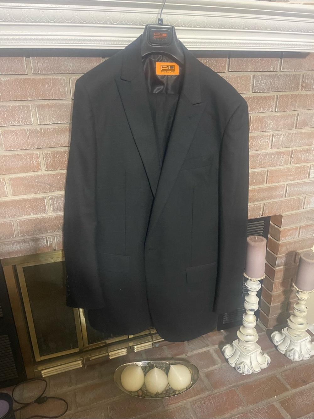 Men's Black Single-Breasted Sport Coat by SD